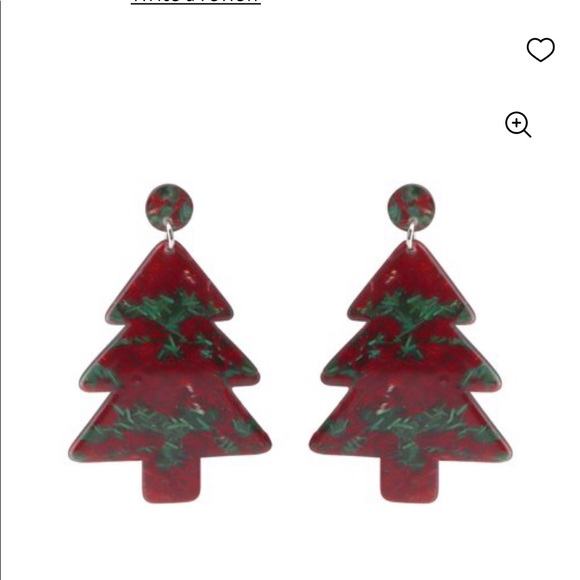 Glitter Resin Christmas Tree Earrings - Picture 1 of 2